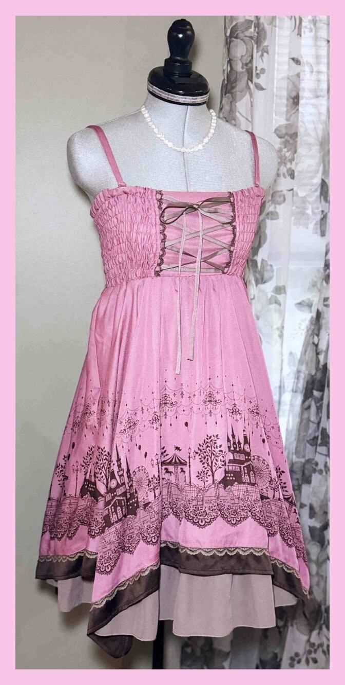 Axes Femme Poetique Fairytale Print 2-Way Camisole Cami Dress Jfashion Himekaji